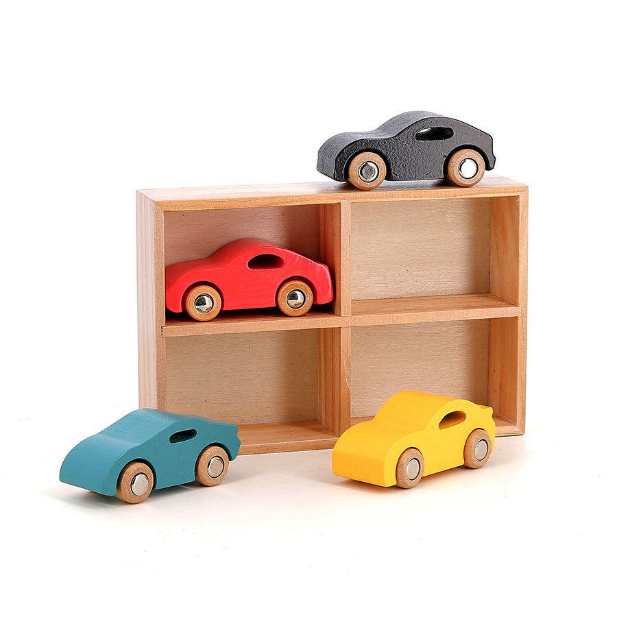 Coffret de 4 voitures Super cars en bois – Image 3