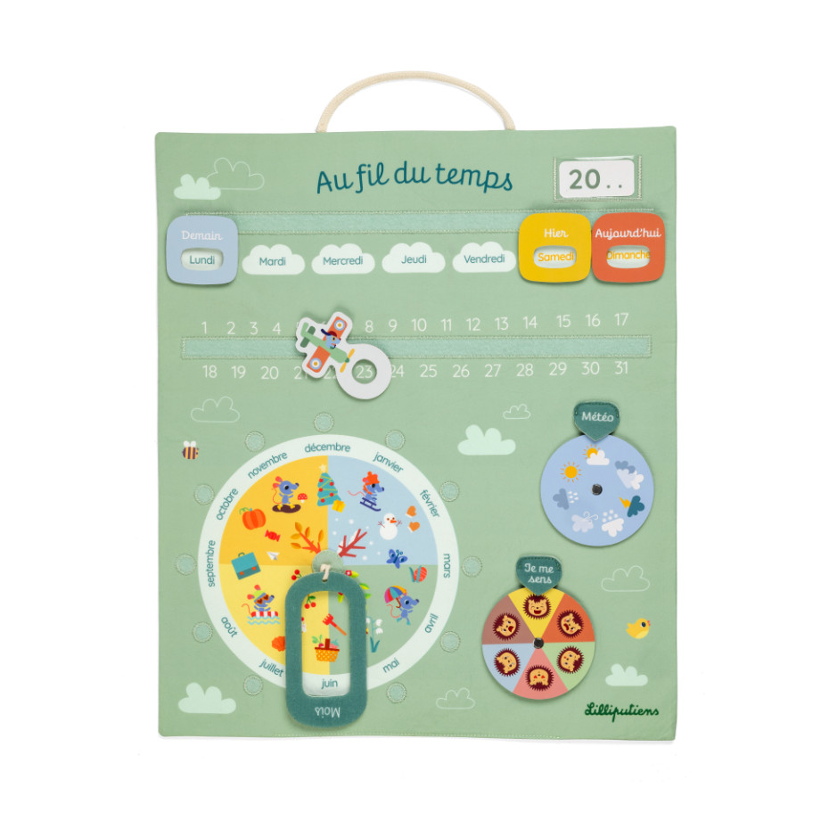 Calendrier en tissu “Au fil du temps” – Français