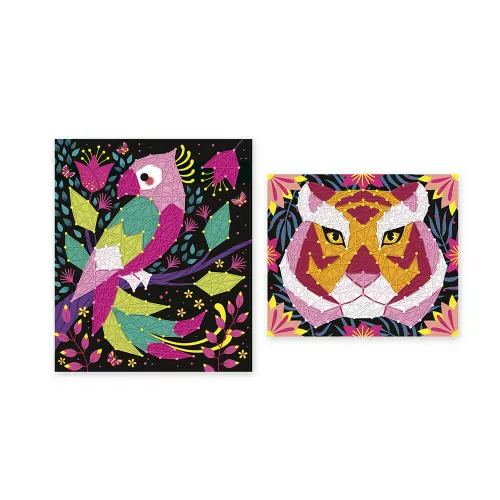 2 tableaux en fils tendus – Animaux de la jungle à créer – Image 7